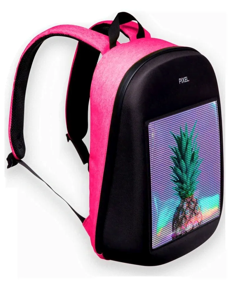 Рюкзак PIXEL One Pinkman чёрно-розовый (LED-экран 25*25 px, 16,5 млн цветов, 20 л., полиэстер)-1