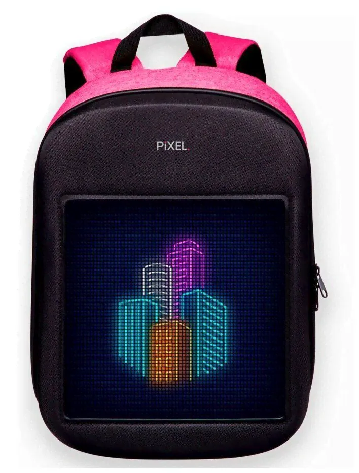 Рюкзак PIXEL One Pinkman чёрно-розовый (LED-экран 25*25 px, 16,5 млн цветов, 20 л., полиэстер)-0