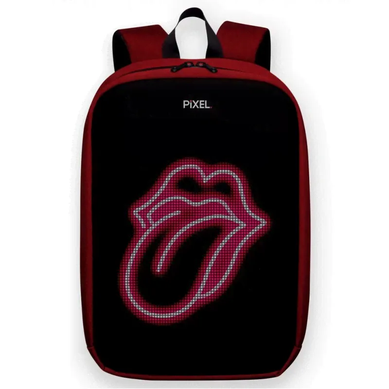 Рюкзак с LED-дисплеем PIXEL BAG RED LINE бордовый-0