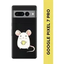 Силиконовый чехол на Google Pixel 7 Pro / Гугл Пиксель 7 Про "Мышка", прозрачный