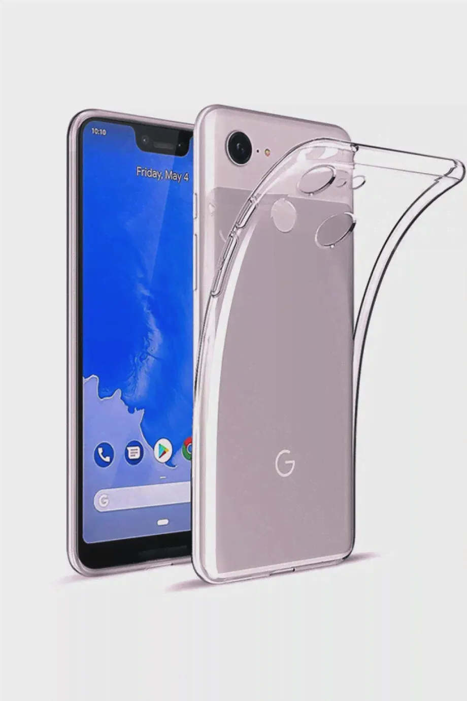 Чехол силиконовый для Google Pixel 3XL, прозрачный-0